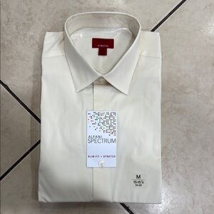 Alfani Men's Cream Slim Fit Stretch Shirt